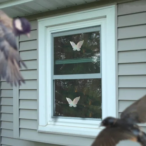 Vista 7 de Calcomanías anticolisión para ventanas de pájaros, calcomanías de ventana de vidrio para golpes de pájaros, evita que los pájaros golpeen ventanas