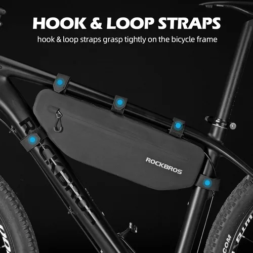 Vista 4 de ROCKBROS Bolsa de Marco de Bicicleta Impermeable Bolsa Triangular de Bicicleta Bolsa Bajo el Tubo Superior Bolsa de Esquina Bolsa de Almacenamiento
