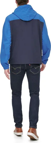 Vista 2 de Tommy Hilfiger - Chaqueta rompevientos con capucha para hombre estilo retro ligera resistente al agua