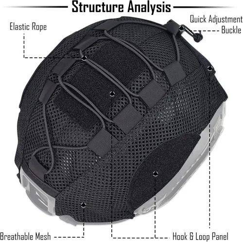 Vista 3 de ACTIONUNION Airsoft - Funda para casco de paintball táctico de malla transpirable