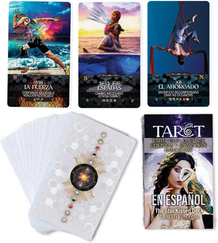 Mazo de Tarot Estrella Besada – 78 Cartas de Tarot para Principiantes y Profesionales con Símbolos Rider Waite, Astrología, Signos, Significados