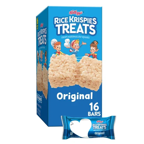 Rice Krispies Las golosinas de Kellogg's Trats Original Marshmallow Bares - Classic Kid School Snack, Paquete de valor, Single Sirva (16 CUENTO)