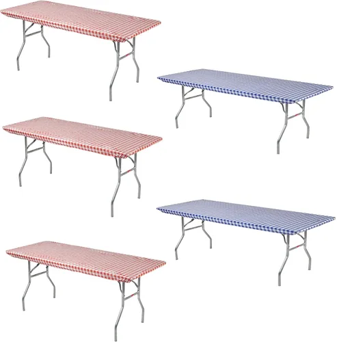Vista 20 de Kwik-Covers Protectores para mesa rectangulares, de 6 pies, de plástico, de 30 x 72 pulgadas. Paquete de 5 unidades., Negro