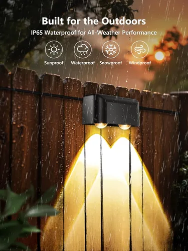 Vista 8 de Brizled RGBCW - Luces de valla inteligentes, luces de cubierta para exteriores con aplicación y control de voz, iluminación de valla que cambia