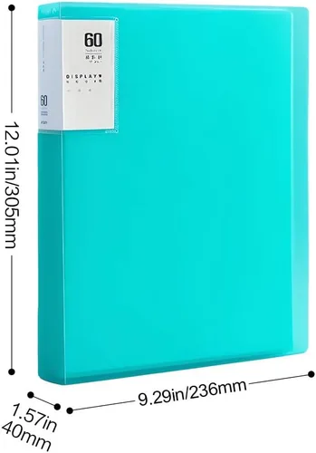 Vista 6 de M&G Carpeta de 60 bolsillos con fundas de plástico de 9.2 x 12 pulgadas, carpeta A4 con protectores de hojas transparentes, libro de presentación