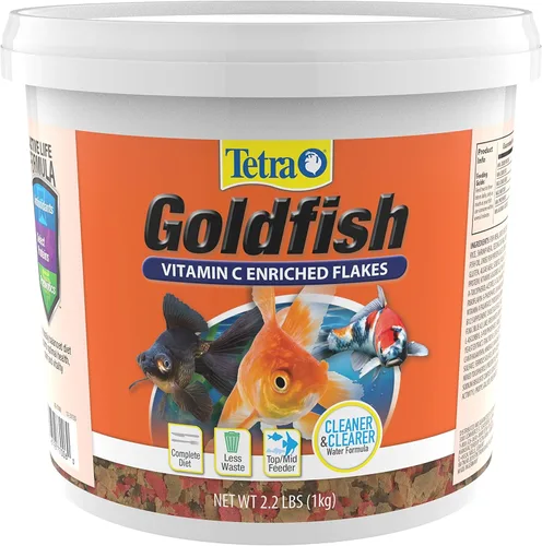 Vista 26 de Tetra Goldfish Flakes, dieta nutricionalmente equilibrada para peces de acuario, copos enriquecidos con vitamina C, 7.06 onzas