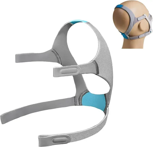 Vista 7 de LALASTAR Correa de repuesto para el casco N20, máscara CPAP de almohada nasal, casco CPAP compatible con N20, diadema ajustable con dos clips Azul-1