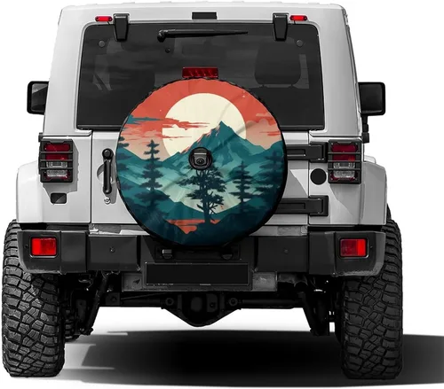 Vista 17 de Delerain Dinosaur Moon - Cubierta de rueda de repuesto para neumáticos, protector solar impermeable para caravana, remolque, RV, SUV, camión
