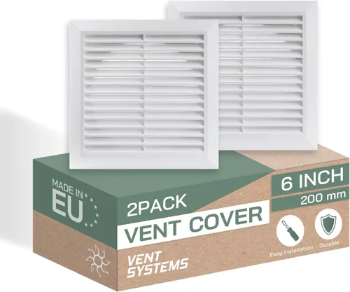 Vista 11 de Vent Systems Cubierta de ventilación negra de 4 pulgadas, cubierta de ventilación de plástico duradero con cuello de montaje y pantalla de malla