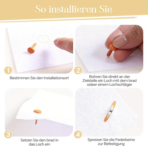 Vista 7 de moinkerin 200 Pcs Mini Brads for Paper Crafts 0.3 x 0.55inch Brad Fasteners Black Split Pins Pastel for DIY,Crafting,Scrapbooking,Stamping Round