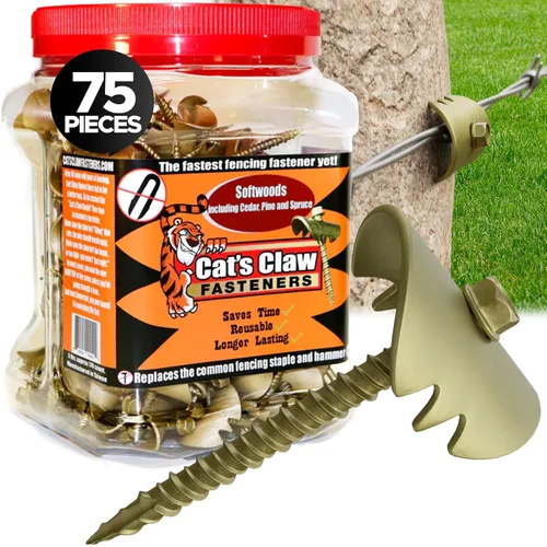 Vista 8 de Cat's Claw Fasteners 1.5 pulgadas para maderas duras 170 unidades reemplazan la grapa común de cercado Se instala rápidamente con un taladro