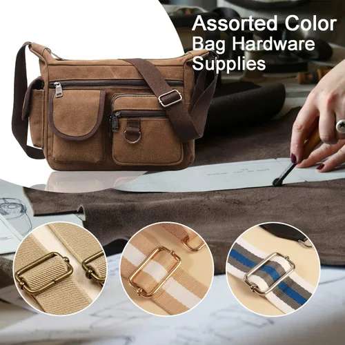 Vista 4 de CooBigo Paquete de 25 hebillas deslizantes ajustables de metal de 1 pulgada, ajustador rectangular Tri-Glide, deslizador de correa de tirantes