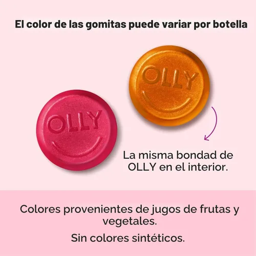 Vista 2 de OLLY Undeniable Beauty - Gomitas de belleza para el cabello, piel, uñas; con biotina, vitamina C, queratina; suplemento masticable, sabor pomelo