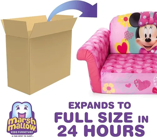 Vista 3 de Muebles Marshmallow para niños, sofá de espuma 2 en 1, Minnie Mouse, por Spin Master