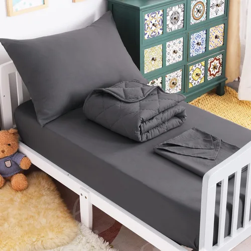 Vista 45 de NTBAY Juego de edredón individual con sábanas, 5 piezas de ropa de cama suave y transpirable, cama individual en una bolsa, juego de edredón