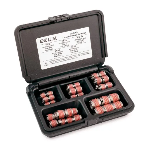 Vista 5 de E-Z LOK - EZ-C816 Insertos roscados para metal; Kit surtido; Acero al carbono; Pared pesada; Roscas internas UNC, 1/2-13, 5/8-11, 3/4-10, 1-8; 22
