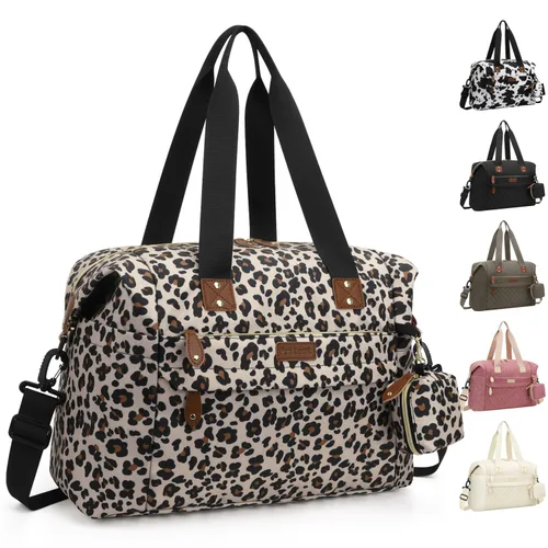 Vista 11 de Pritent Bolsa de Pañales Tote - Bolsas de Pañales para Bebé con Estuche para Chupete, Correas para el Hombro, Clips para Cochecito, Bolsa Grande