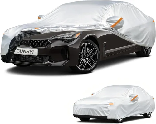 Vista 78 de GUNHYI - Funda de automóvil de 6 capas para Tesla Model 3 (2017-2025), impermeable para todo tipo de clima, protección UV contra la nieve, el sol 6
