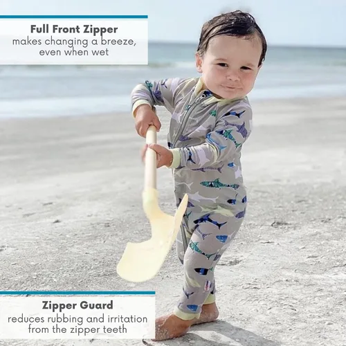 Vista 5 de SwimZip - Traje de baño de manga larga para niño, con protección UPF 50+