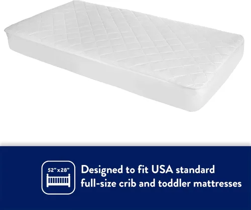 Vista 6 de Kolcraft Protector de colchón de cuna impermeable y ajustable, funda protectora de colchón y funda de cama infantil, duradera y cómoda, lavable a