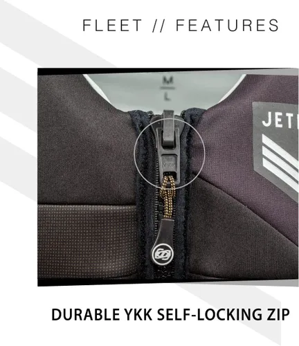 Vista 4 de Jetpilot Chaleco salvavidas de neopreno Fleet doble aprobado por la Guardia Costera PFD (Negro, L/XL)