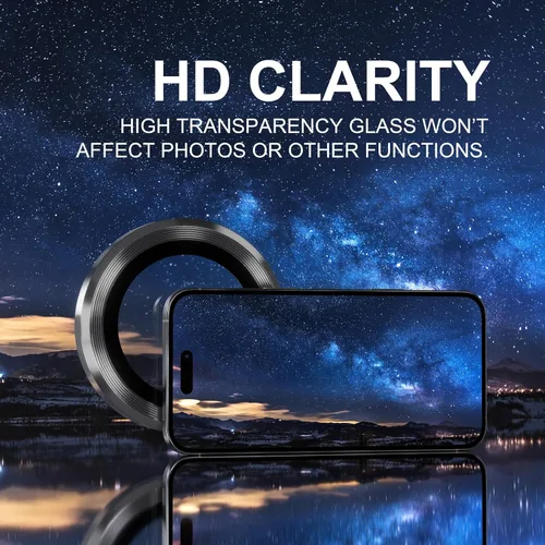 Vista 5 de Choiche Compatible para iPhone 16 Pro/iPhone 16 Pro Max Protector de Lente de Cámara, Vidrio Templado 9H Protector de Pantalla de Cubierta de Cámara