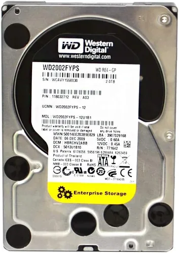 Western Digital - WD2002FYPS - WD RE4-GP WD2002FYPS 2 TB 3.5 Disco duro interno - SATA - Buffer de 64 MB - Intercambiable en caliente (renovado)