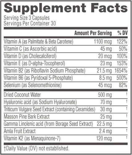 Vista 2 de Suplemento dietario hidratador de la piel Glow Matrix Advanced Skin Hydrator Neocell, 90 cápsulas, 16185129559, 1, 1