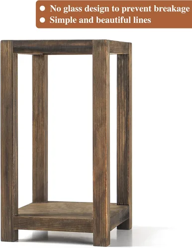 Vista 3 de Centro de mesa de farol de boda, juego de 2 decoración rústica de mesa de boda, decoración de granja, portavelas de madera, regalo de bodas