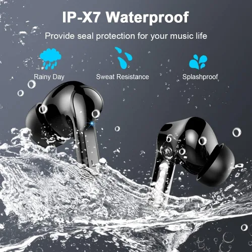 Vista 8 de Auriculares inalámbricos, auriculares deportivos Bluetooth 5.4 IPX8 impermeables, auriculares sobre la oreja de 70H con sonido de graves profundos