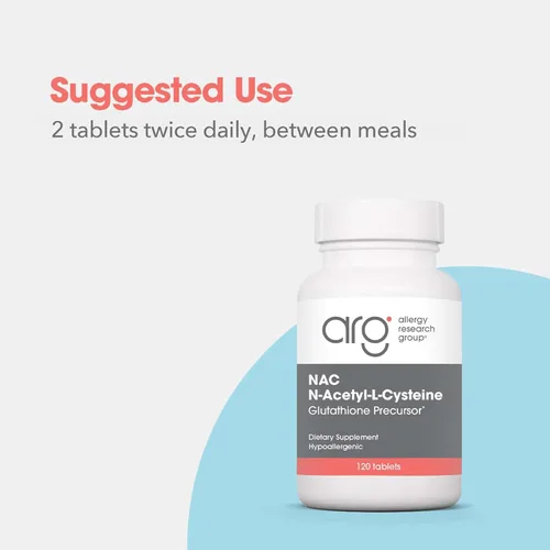 Vista 6 de Allergy Research Group Suplemento NAC - N-acetil-L-cisteína, precursor de glutatión, apoya la función inmunológica, eliminación de moco saludable