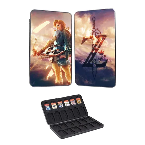 3D Dynamic Game Card Holder Compatible with Nintendo Switch Game Cards, 24 Slots Switch Game Case, Portable Game Storage Box for Travel and Home,