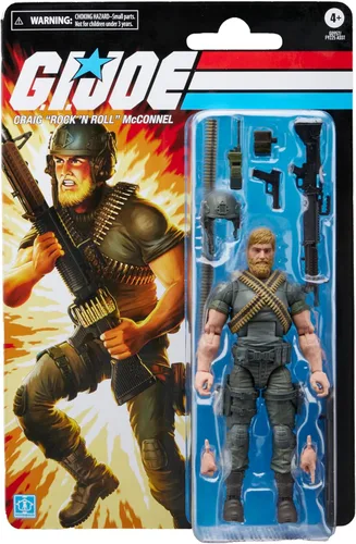 Vista 2 de Serie clasificada G.I. Joe Retro Cardback Craig “Rock ’N Roll” McConnel, figura de acción coleccionable de 6 pulgadas con 9 accesorios