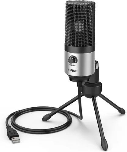 Vista 9 de FIFINE - Micrófono USB para computadora para grabar voz en off de videos de YouTube, voces para Mac y PC, micrófono de condensador con control