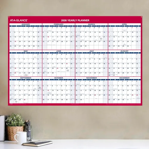 Vista 3 de AT-A-GLANCE Calendario borrable 2026, planificador de pared de borrado en seco, 48 x 32 pulgadas, extragrande, vertical-horizontal, reversible