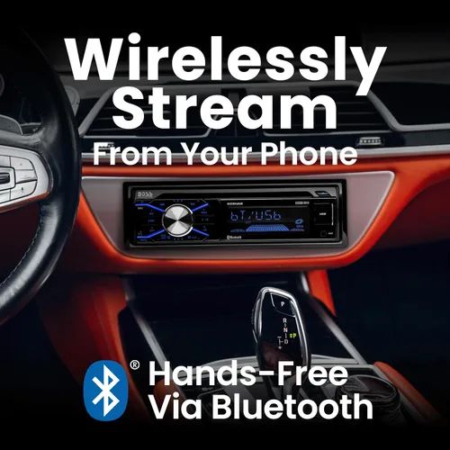 Vista 4 de BOSS Audio Systems 656BCK - Paquete estéreo para automóvil - Din único, Bluetooth, CD MP3 USB AM Radio FM, altavoces de rango completo de 6.5