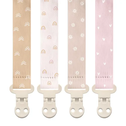 Vista 74 de Stadela - Juego de 4 clips para chupetes de bebé para niñas – Juego de regalo con flores modernas y neutrales estilo Boho (Allysa)