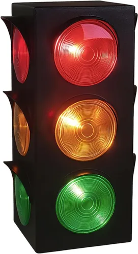 Vista 2 de The Dreidel Company Lámpara de luz de parada de tráfico, simula luz de parada de tráfico, enchufe de alimentación de CA, 12.25 pulgadas