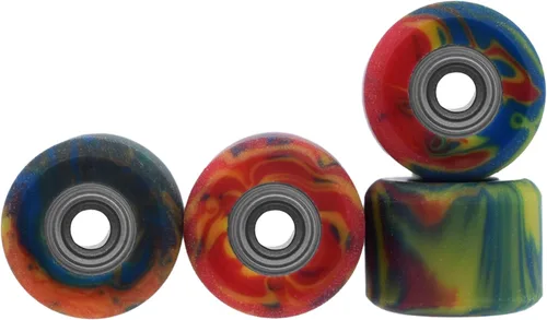 Vista 7 de Ruedas de Fingerboard de Uretano Teak Tuning Apex 61D - Forma Mini Shorty, Diámetro de 6.6mm - Rodamientos ABEC-9 Stealth - Fabricadas en Estados