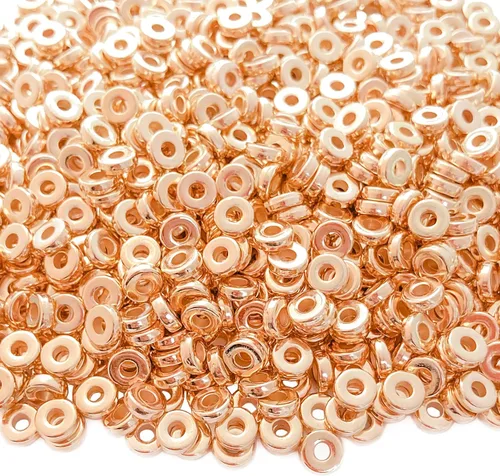 Vista 10 de 1200 cuentas espaciadoras de disco plano de 0.236 pulgadas redondas CCB Rondelle cuentas espaciadoras para pulseras, collares, joyas, manualidades