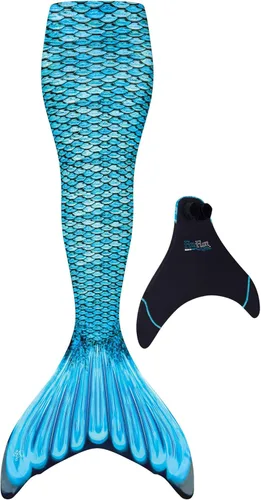 Fin Fun - Cola de sirena auténtica para niños, resistente al desgaste, para nadar, monoaleta incluida