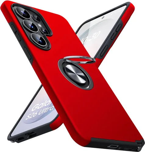 Vista 36 de JAME Funda para teléfono Samsung Galaxy A17/A26 5G con protector de pantalla [2 paquetes] Soporte de anillo Soporte Soporte de doble capa Militar a