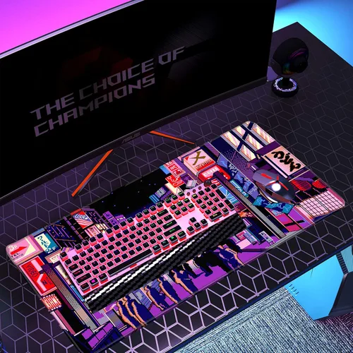 Vista 8 de Alfombrilla de mouse japonesa grande XXL – Alfombrilla de escritorio extendida para juegos de anime, bordes cosidos, alfombrilla de mouse de 0.118