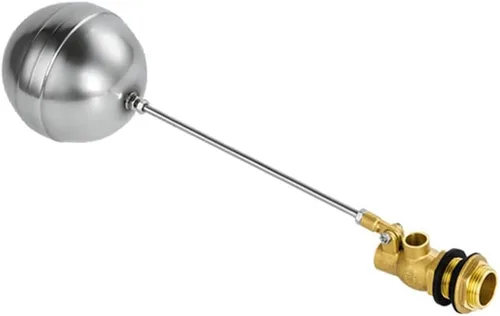 Ball Valve 1pc, Automatic Water Level Sensor Float Ball Valve, Stainless Steel Straight Plug with Float Valve for Industrial and Domestic Water