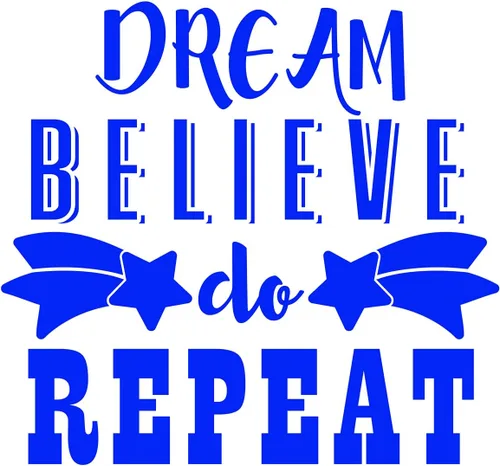 Vista 7 de VWAQ Dream Believe Do Repeat Motivational Wall Decal (12" H X 13" W, Black)