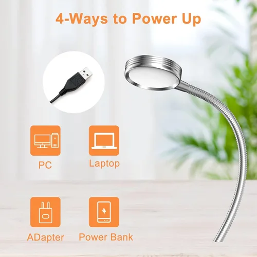 Vista 7 de LEPOWER Luz con clip, luz de lectura, luces de libro, lámpara de escritorio cambiable de color, luces nocturnas con clip para escritorio, cabecera