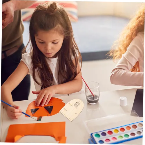 Vista 8 de EXCEART 8 piezas Mini sin pintar en blanco para la puerta de la casa, decoración de artesanía de madera DIY para sala de estar
