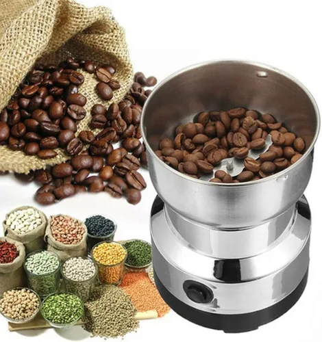 Vista 5 de Molinillo de café eléctrico, molino de grano de acero inoxidable, licuadora eléctrica de granos de café, trituradora de granos automática