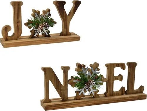 Letrero de madera con letras de mesa, decoraciones de Navidad, letreros de bloque de palabras de madera, decoración de centros de mesa de invierno