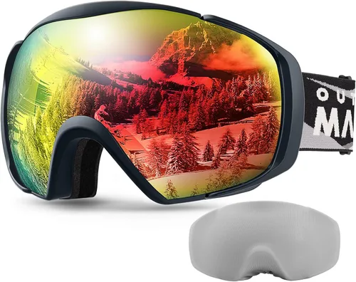 Vista 12 de OutdoorMaster Gafas de esquí con cubierta, gafas de nieve para snowboard OTG antivaho